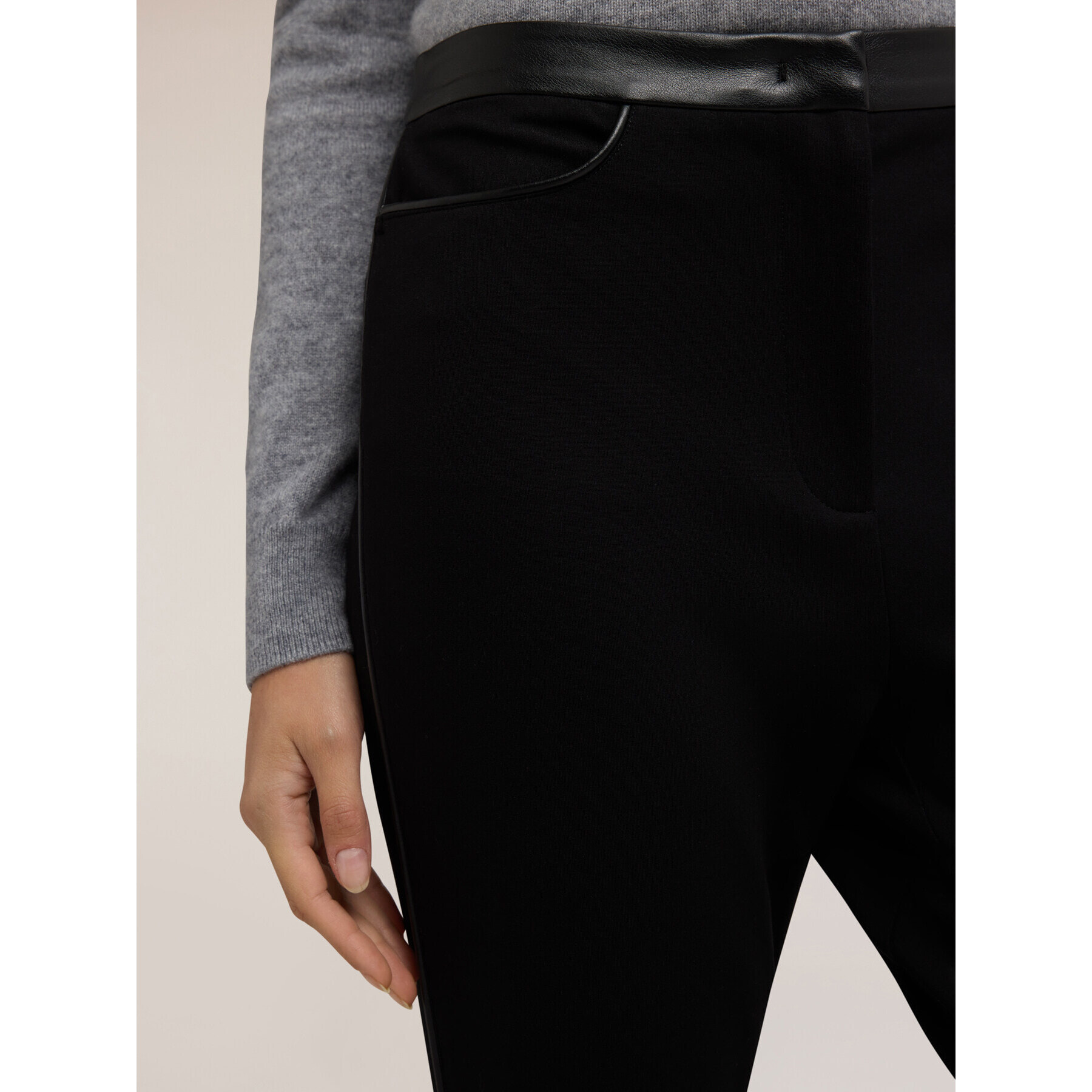 Motivi - Pantalones skinny en punto milano - Negro