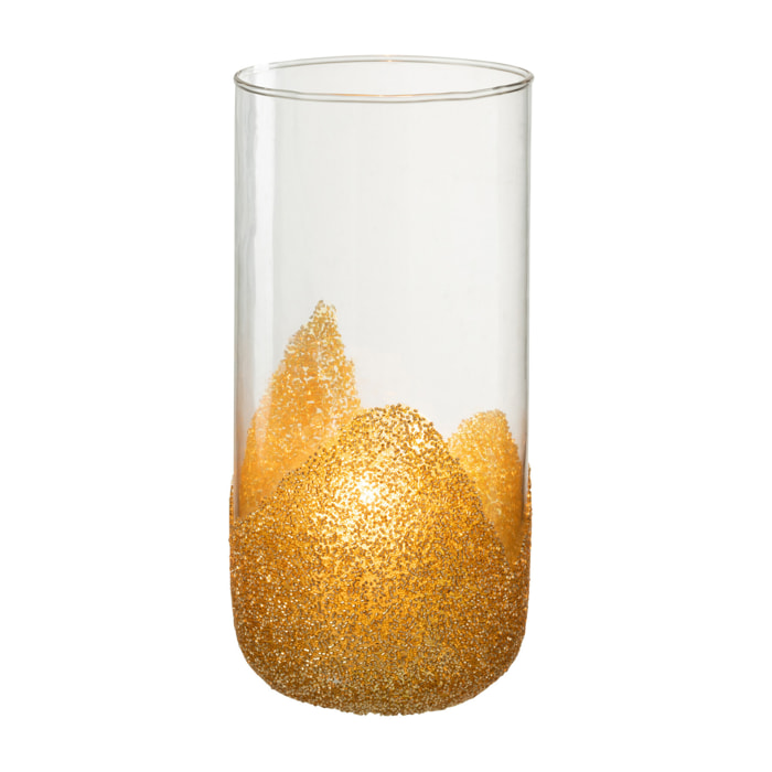 J-Line bougeoir Strass - verre - transparent/or - large