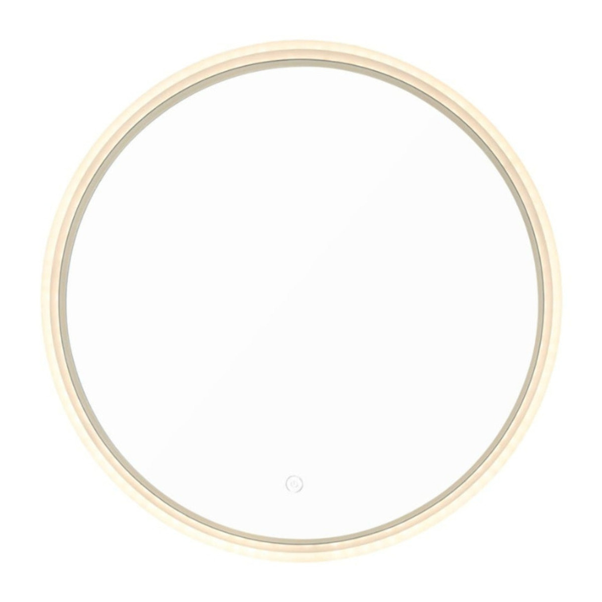 Miroir mural rond de 60 cm, avec éclairage LED et capteur, bord transparent lumineux, mémoire réglages (SATZFULED60)