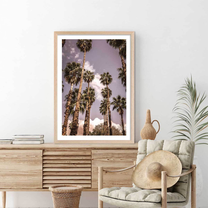 Affiche los angeles beverly hills Affiche + cadre en bois - Chêne