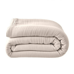 Housse de couette 100% gaze de coton lavé ecru naturel