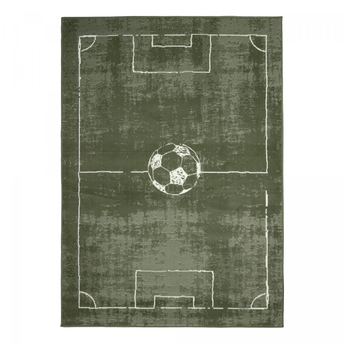 Tapis enfant motif terrain de football, ludique et sportif