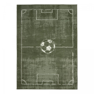 Tapis enfant motif terrain de football, ludique et sportif