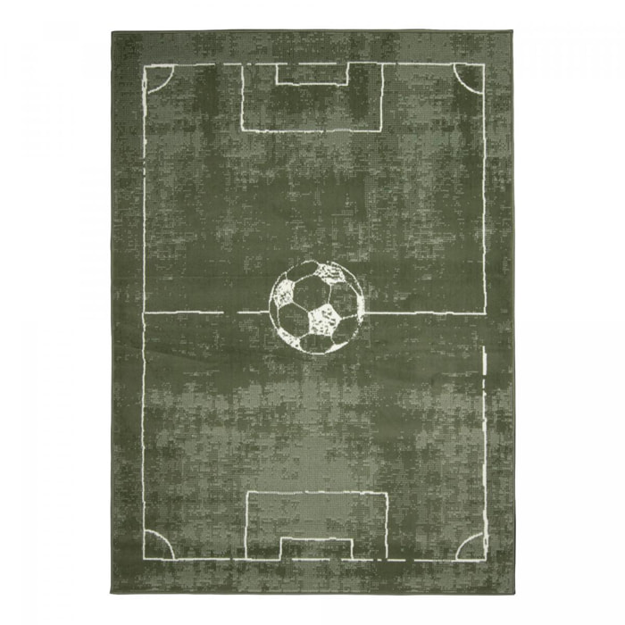 Tapis enfant motif terrain de football, ludique et sportif