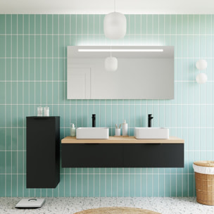 Meuble salle de bain 2 vasques posées 2 tiroirs - SOHO