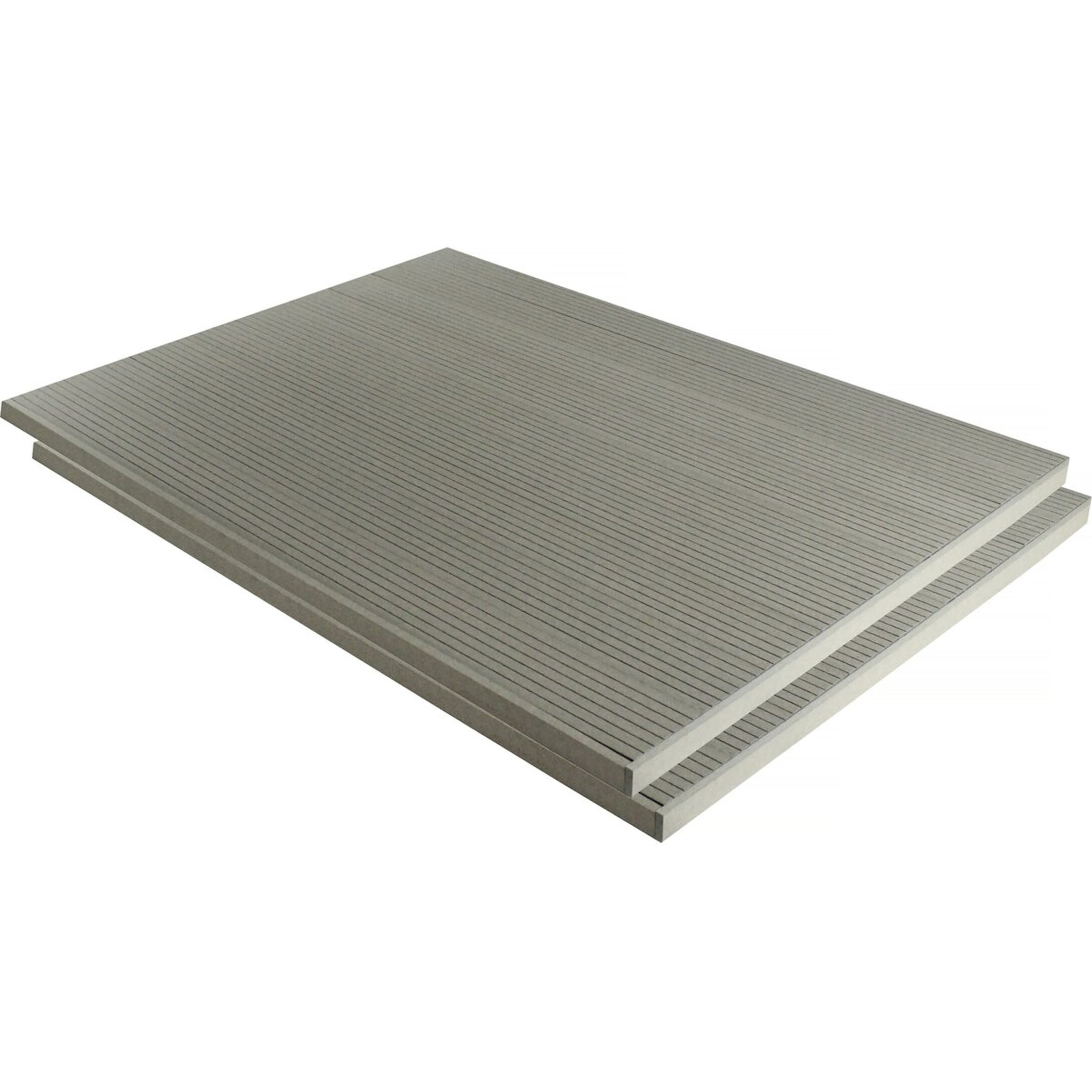 Lot de 3 lames de terrasse composite alvéolaires - Long: 2,4m - surface 1m² - Gris