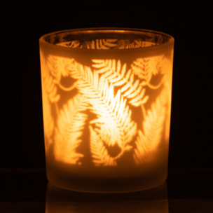 J-Line photophore Feuille - verre - blanc/vert - small - 4 pcs