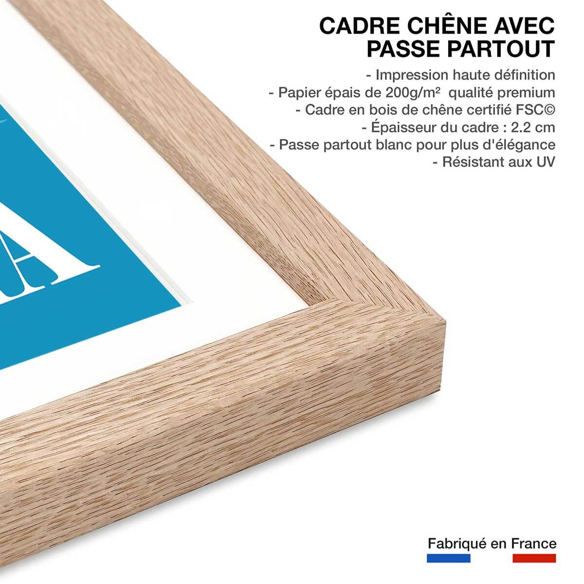 Poster de les iles de croatie Affiche sous cadre bois