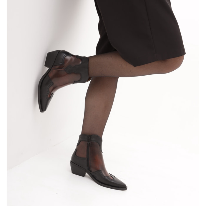 STIVALETTO TEXANO COWBOY NERO