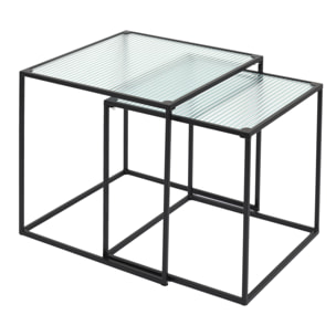 Table Gigogne Verre Et Metal X2
