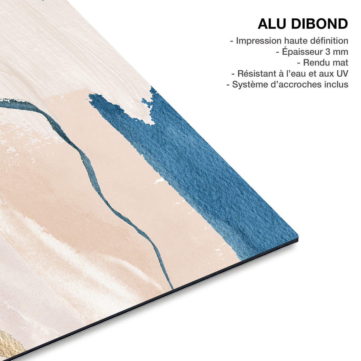 Tableau abstrait Bleu calme Tableau alu Dibond