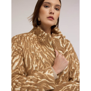 Motivi - Cappotto misto lana jacquard - Beige