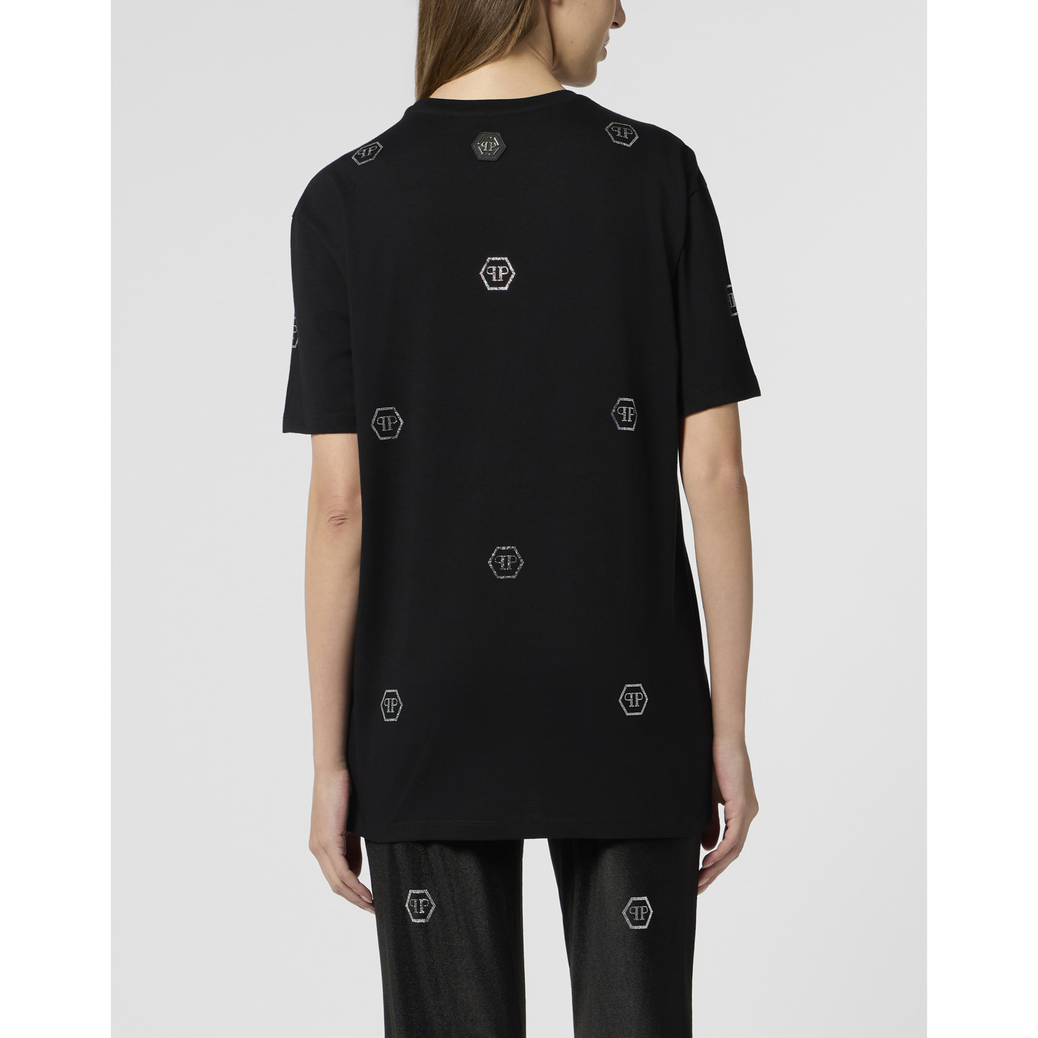 PHILIPP PLEIN Man Fit T-Shirt Mini Monogram Crystal Monogram