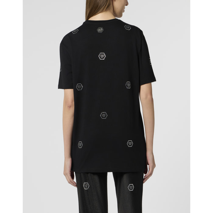 PHILIPP PLEIN Man Fit T-Shirt Mini Monogram Crystal Monogram