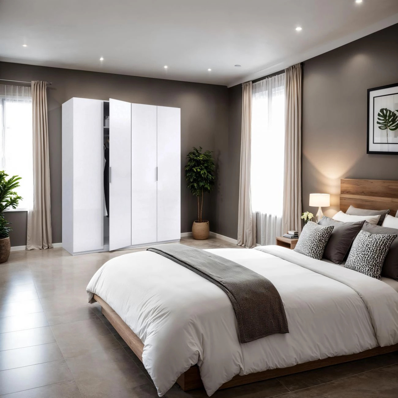 Armario Belar 4 puertas Blanco Brillo