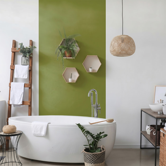 Rouleau adhésif décoratif Vinyle au Mètre - Vert olive - Sticker Lavable Imperméable Mur Cuisine Meubles