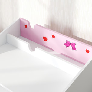 Juego de Escritorio y Silla para Niños de +3 Años Pupitre Infantil con Cajón Extraíble y Compartimento para Dormitorio Sala Estudio Rosa y Blanco