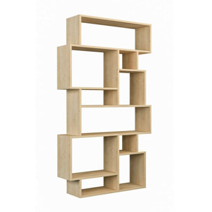 Libreria Dlusuard, Scaffale da ufficio, Mobile portalibri, Biblioteca, 96x26h169 cm, Quercia