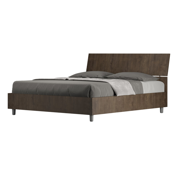 Letto contenitore 160x200 testata inclinata noce Demas