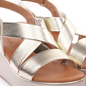 SANDALO ZEPPA INCROCIATO PLATINO