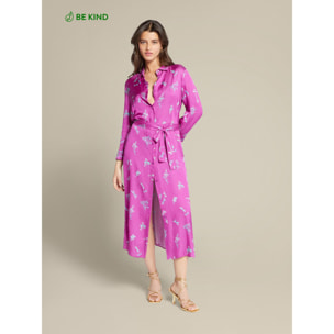 Elena Mirò - Vestido camisero estampado de viscosa ECOVERO™ - Fuchsia