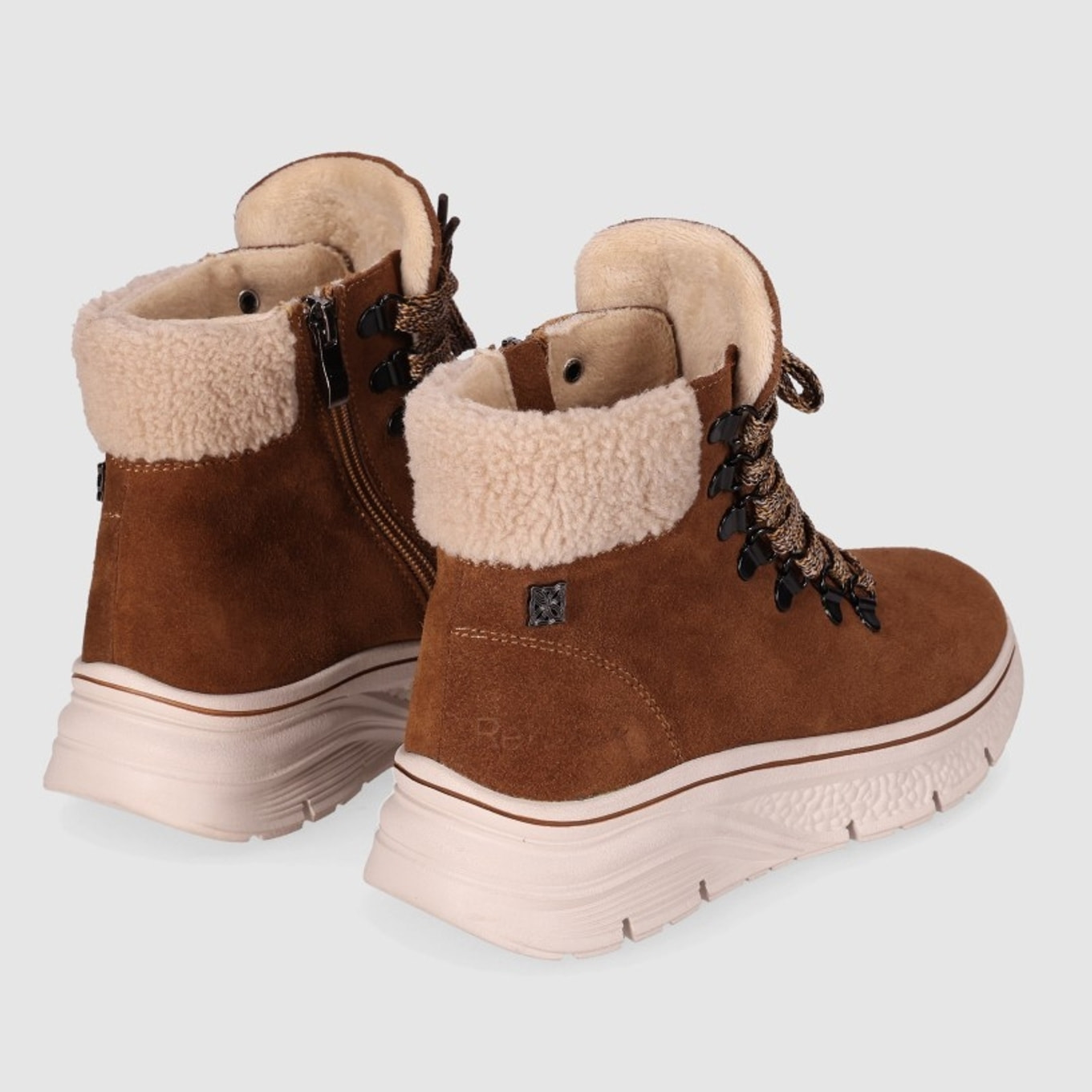 Botines de Serraje - Cuero - Tacón: Bajo