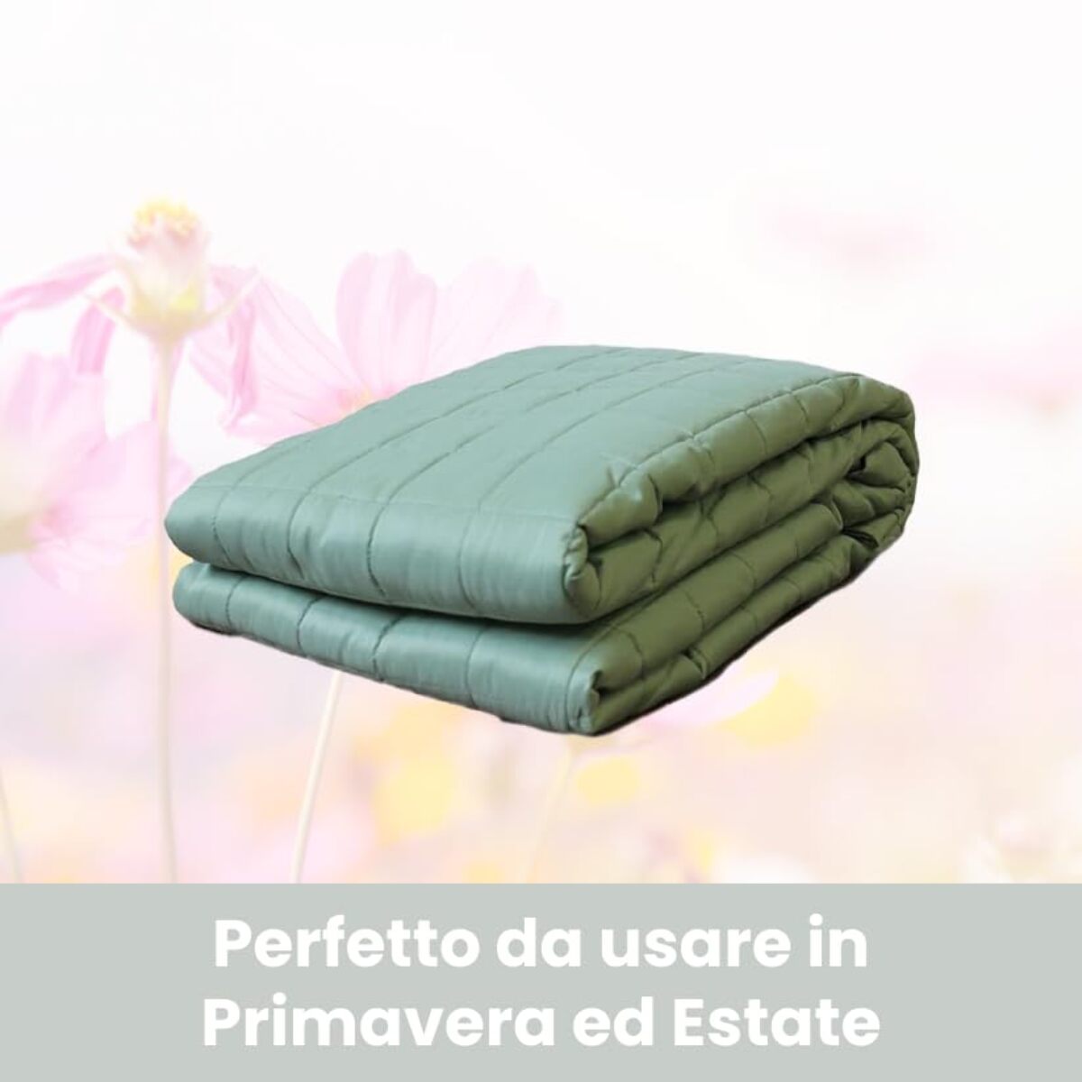 INTRECCI Copriletto Matrimoniale Estivo, Trapunta Estiva Matrimoniale, 260x260 cm, Coperta Estiva, anche Primaverile, Double Face, Moderna, Leggera, Elegante. Colore: Verde/Salvia