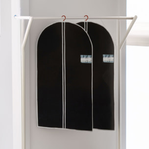 Well home juego de 2 cubrevestidos de tnt 45g, tamaño 60x150cm, negro con cremallera y ventana pe