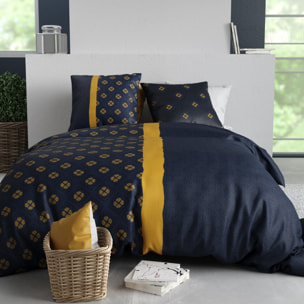 Parure housse de couette coton noir