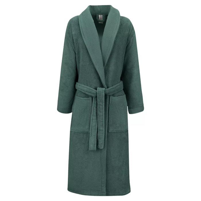 Peignoir pur coton 420 g/m² uni anthracite Elea crepuscule