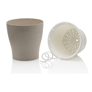 Pot à réserve d’eau Tomasucci LOPPY MEDIUM, en polypropylène, beige, 17,3 × 17,3 × 17 cm