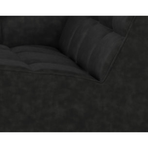 Alya - canapé modulable panoramique 7 places en simili - Noir