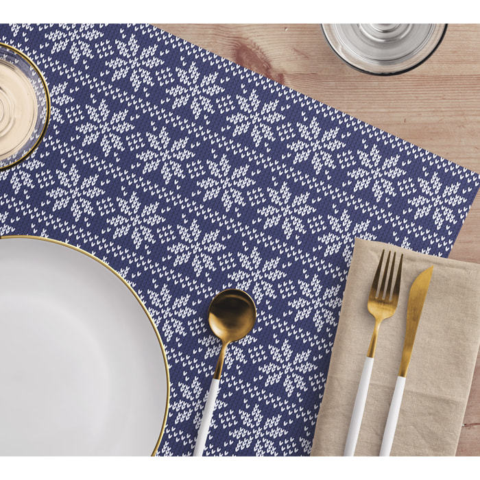 VINILIKO, set de 4 individuales de mesa Invierno azul 4u-30x45 cm