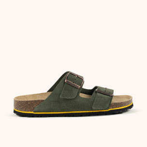 MUNICH SUNGAI 03 Sandalia Bio Unisex con Doble Hebilla Verde Oliva