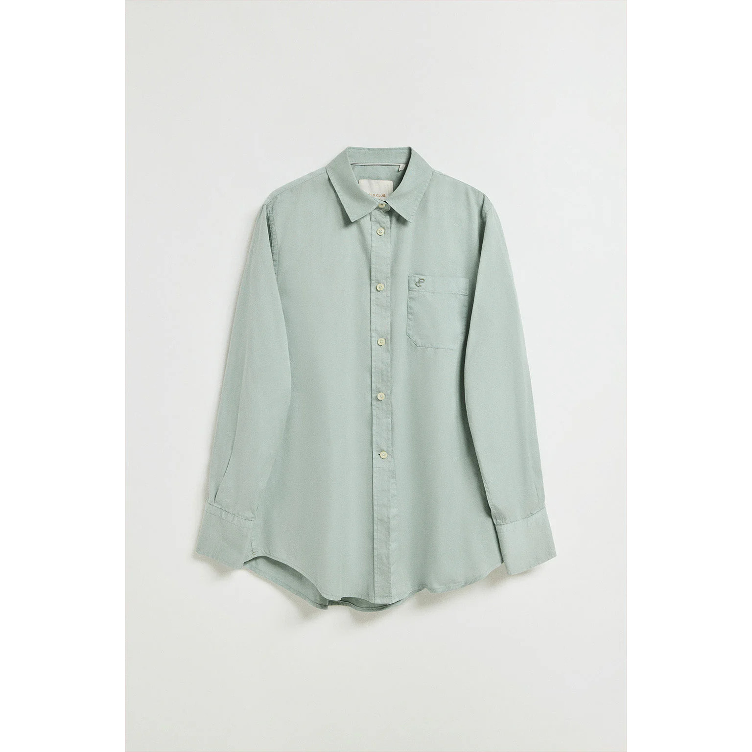 Camisa Simona verde claro con monograma bordado PC