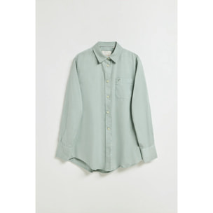 Camisa Simona verde claro con monograma bordado PC