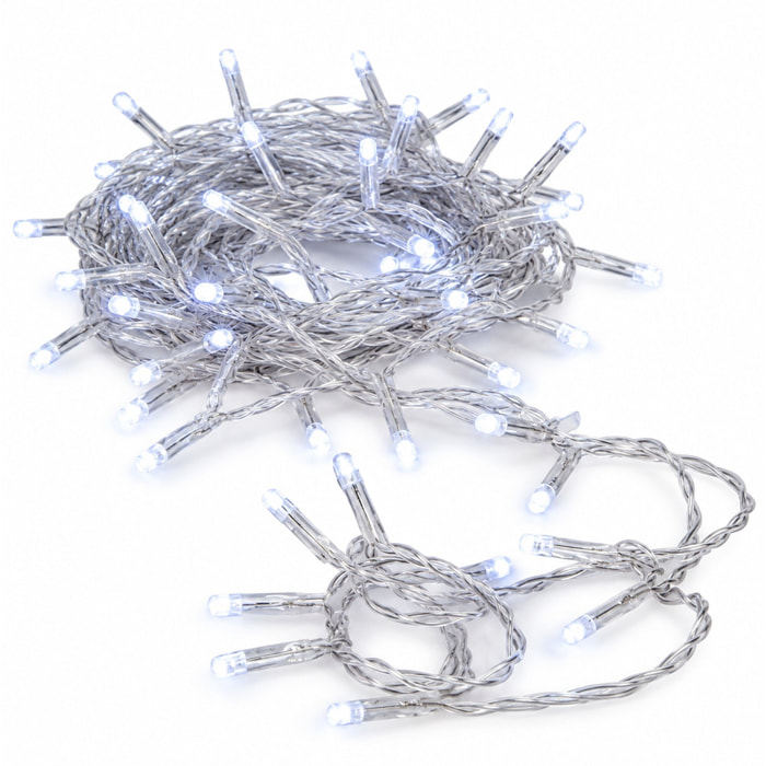 Guirnalda con 80 Luces LED Blanco con cable transparente