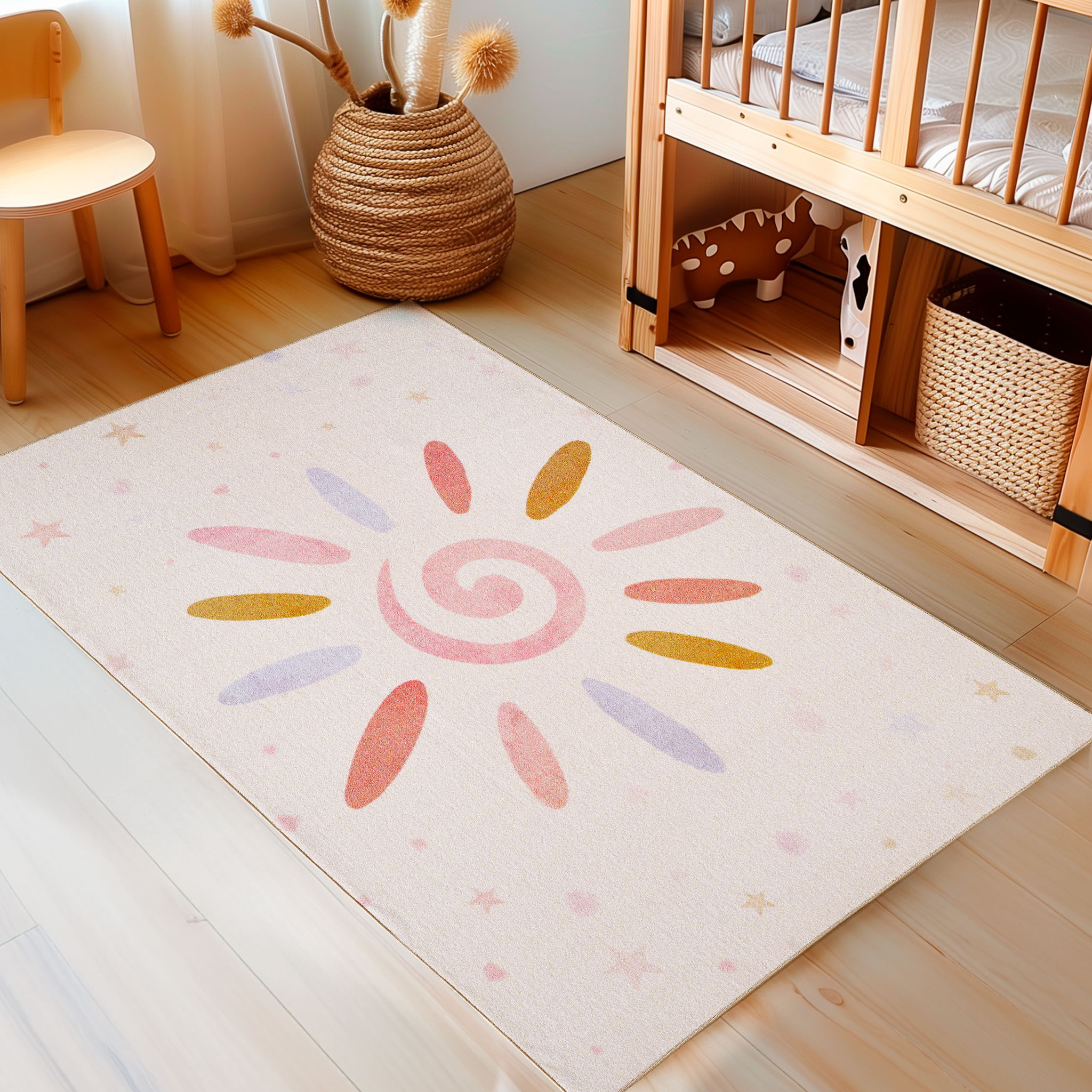 PLAY - Tapis enfant spirale étoile crème - PLA2021CRE