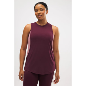 Maglietta sportiva senza maniche bordeaux