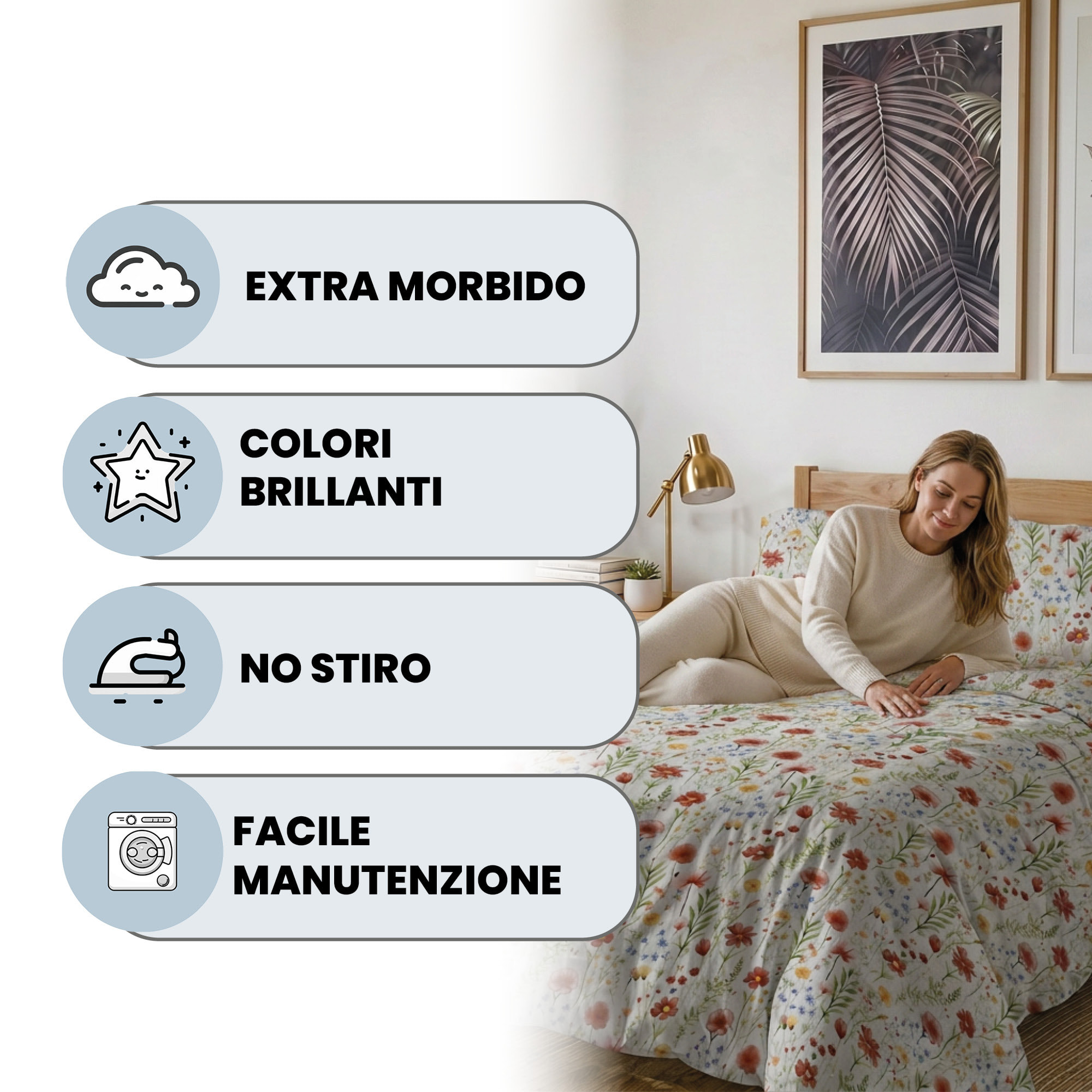 PARURE COPRIPIUMINO MATRIMONIALE KARMA - 100% Microfibra