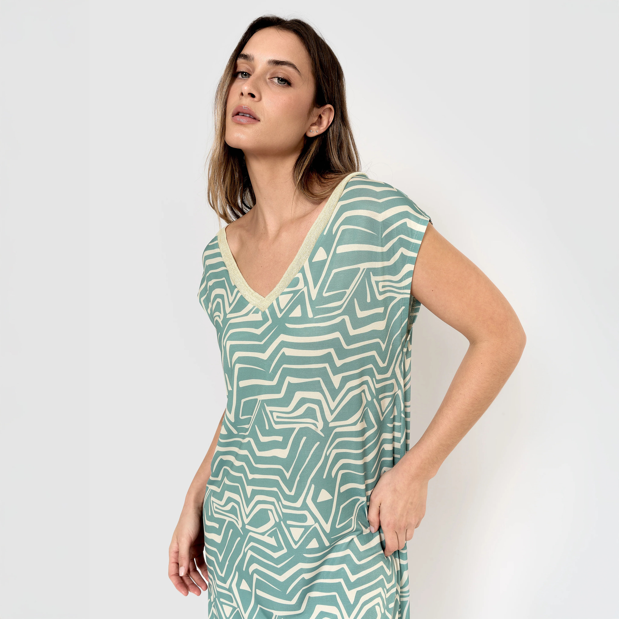 Vestido corto soft guiomar agua marina