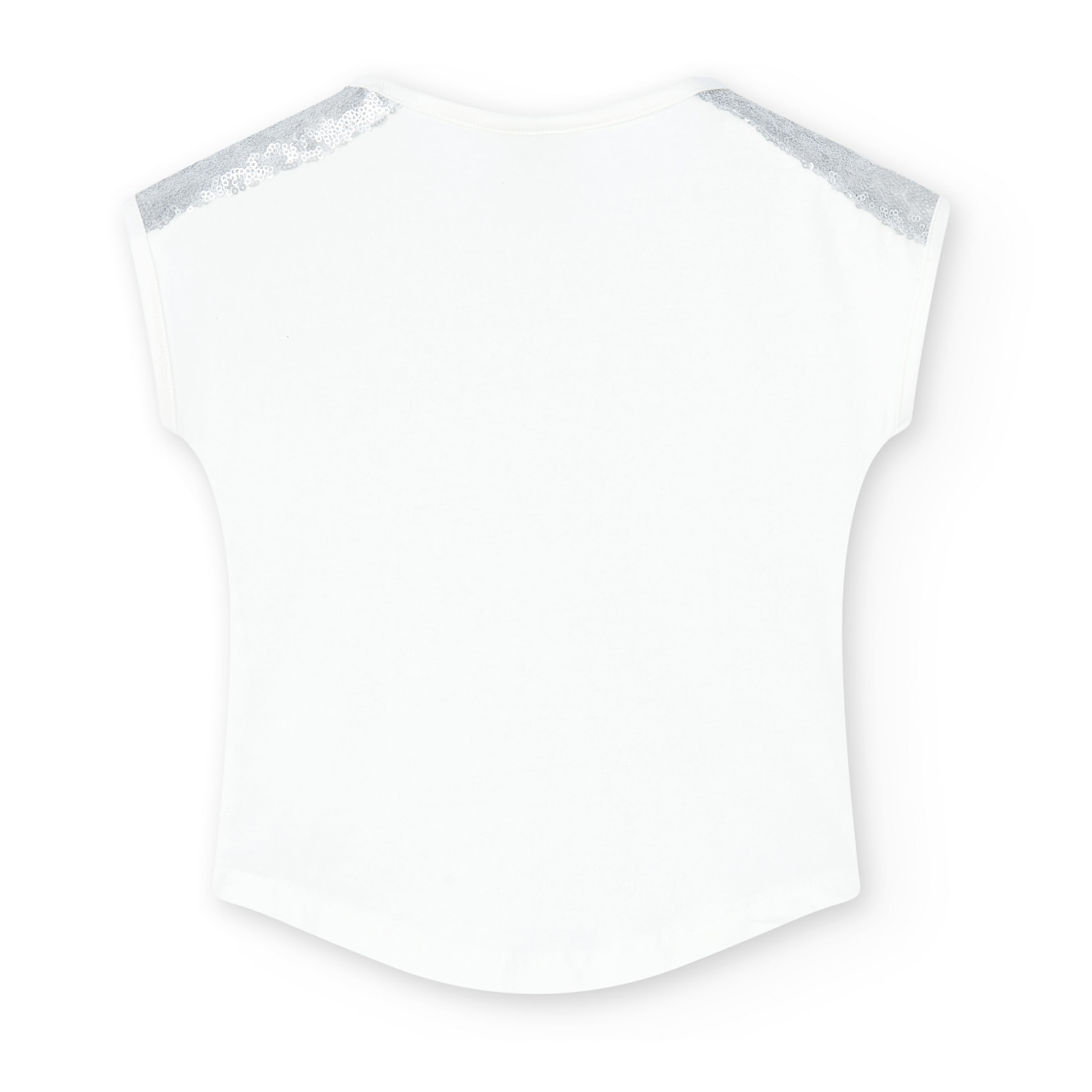 Camiseta elástica niña, estampado de rayas, blanco