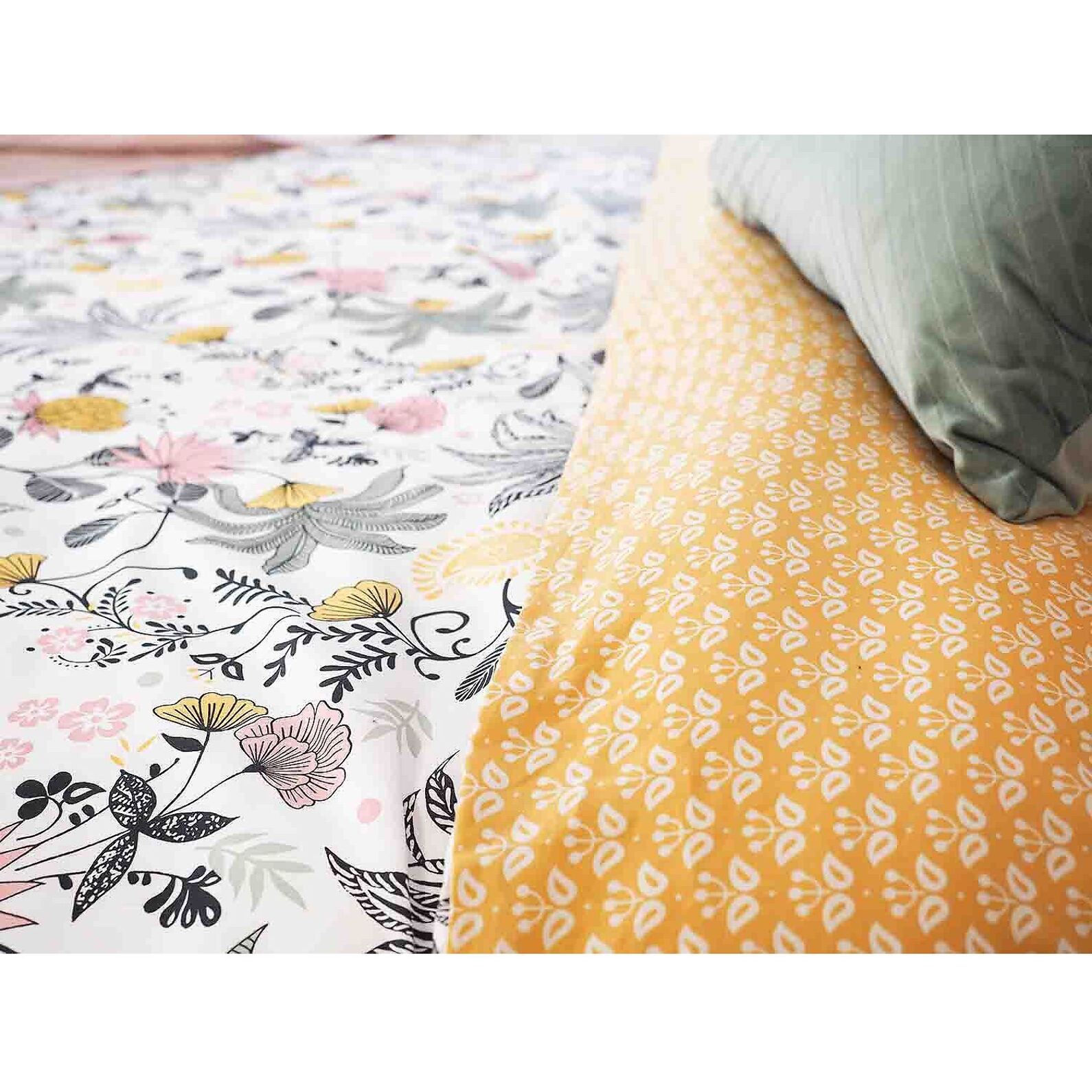 Parure Housse De Couette 3pcs 100% Satin De Coton Bio 78fils Wayan