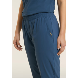 Pantaloni Cropped Fit a Carota in Popeline elasticizzato