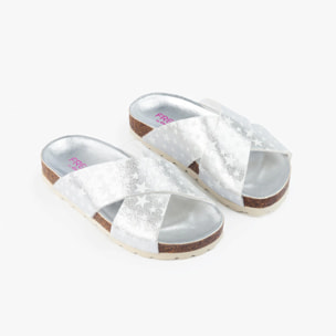 Sandalias de Niña Bio Plata Estrellas