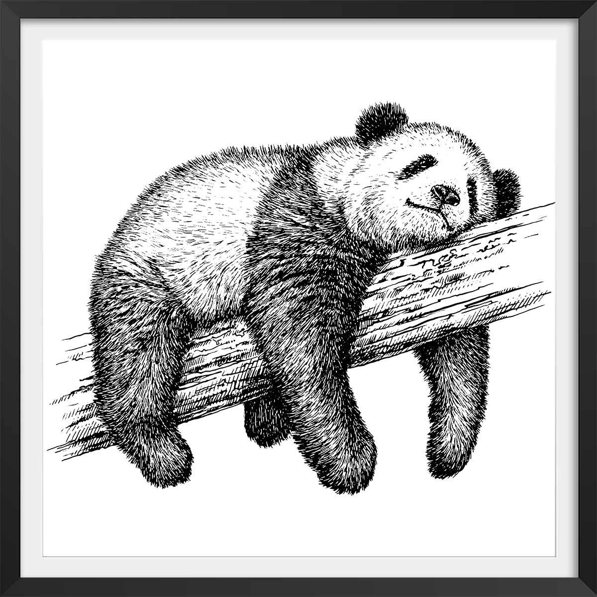 Affiche enfant repos du guerrier Affiche + cadre en bois - Noir