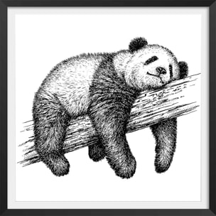 Affiche enfant repos du guerrier Affiche + cadre en bois - Noir