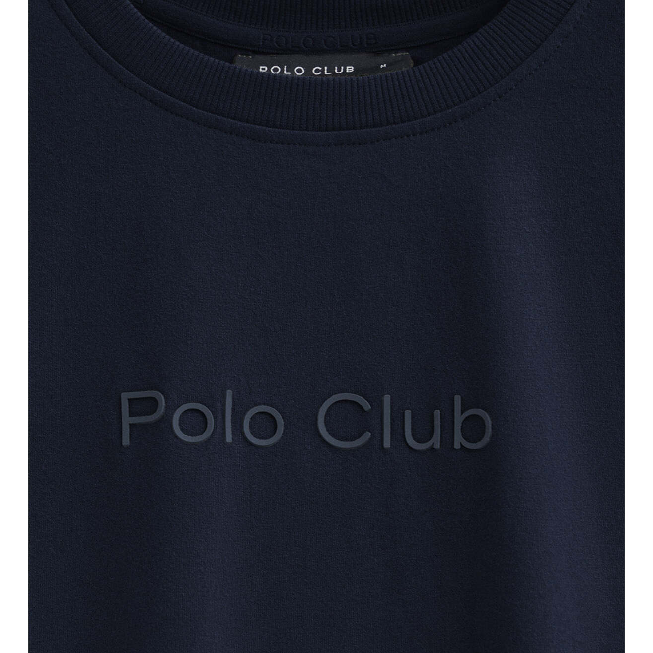 Maglietta blu marino a maniche corte e logo in gomma Polo Club