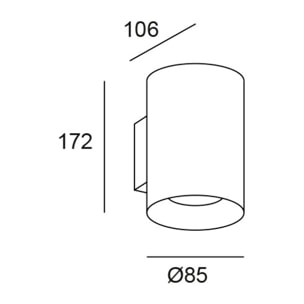 LEDS C4 Aplique Ip66 Cosmos Wall Fixture Ø106 Double Emission Led 10.5W Blanco Cálido