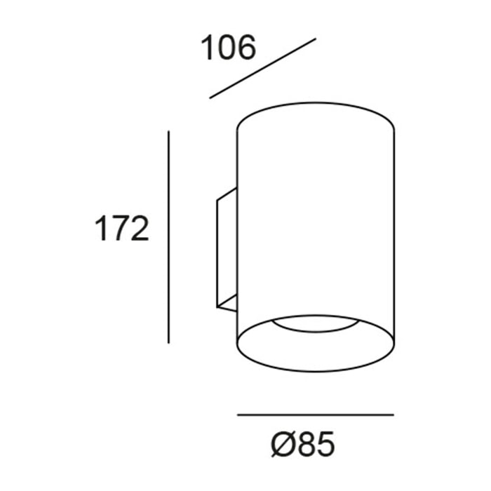 LEDS C4 Aplique Ip66 Cosmos Wall Fixture Ø106 Double Emission Led 10.5W Blanco Cálido